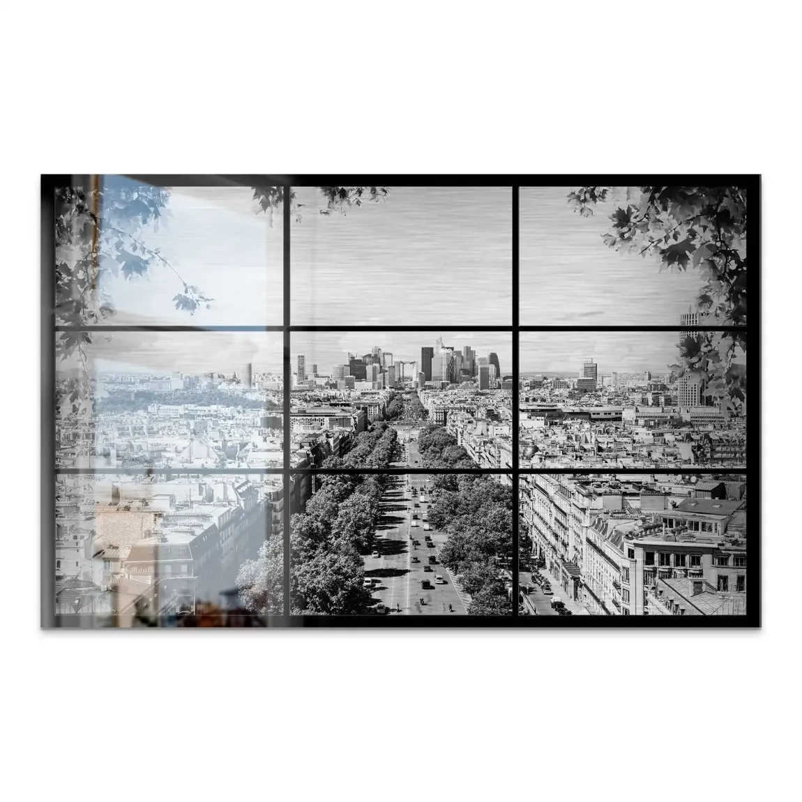 Paris Avenue Noir AluDibond Gebürstet