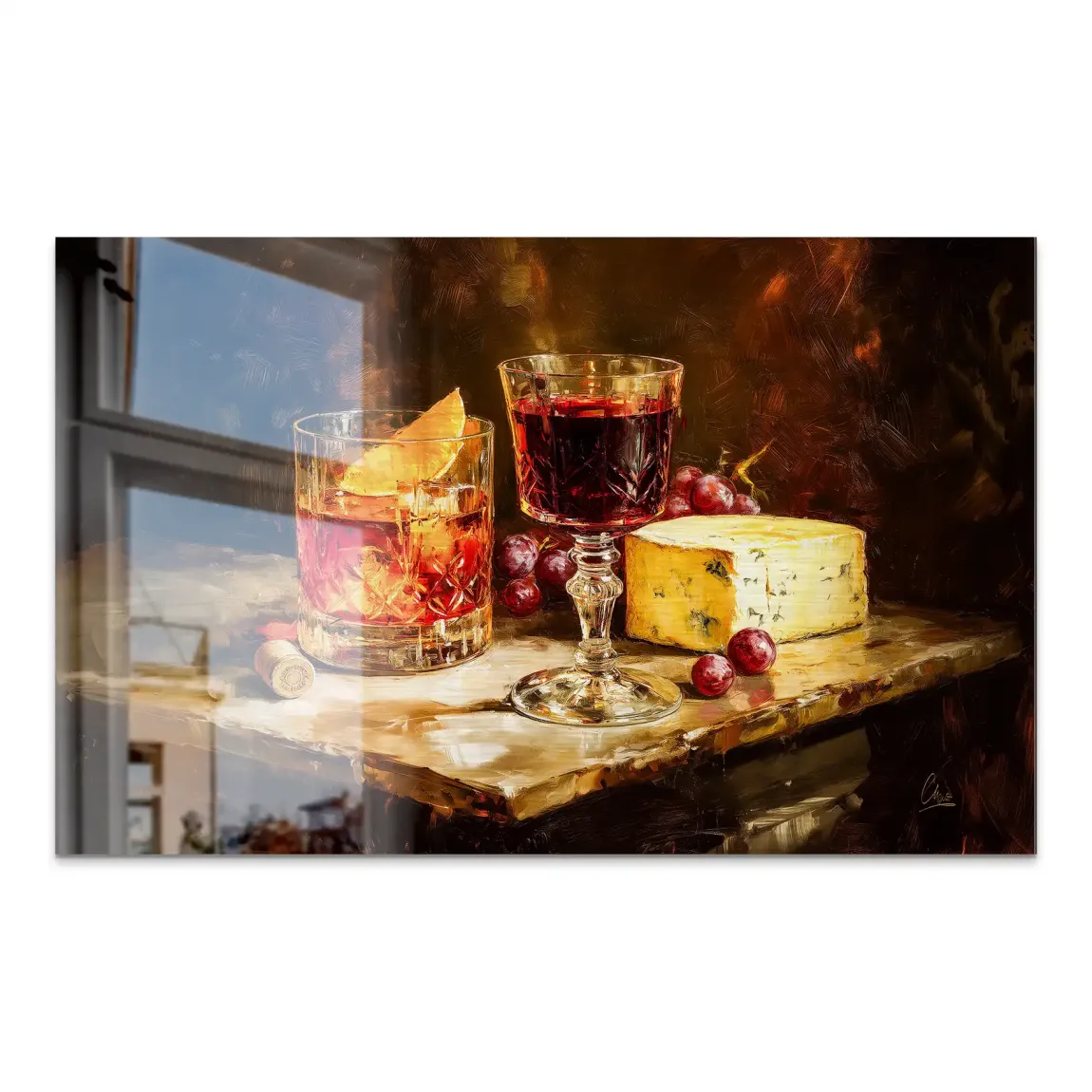 Wein & Käse AluDibond Gebürstet