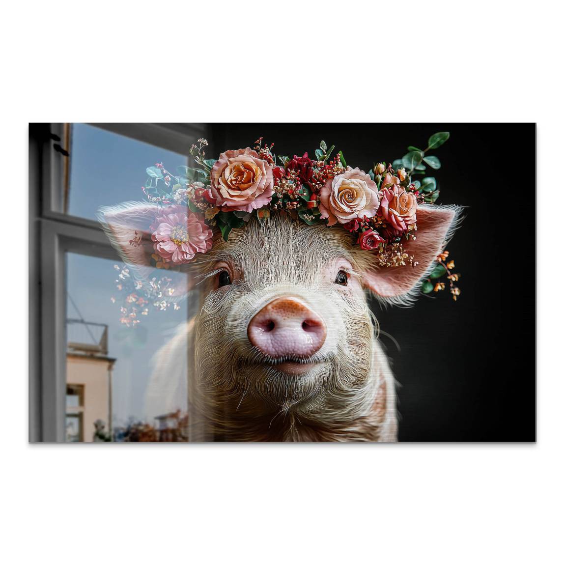 Blüten Schwein Alu Dibond Gebürstet Bild