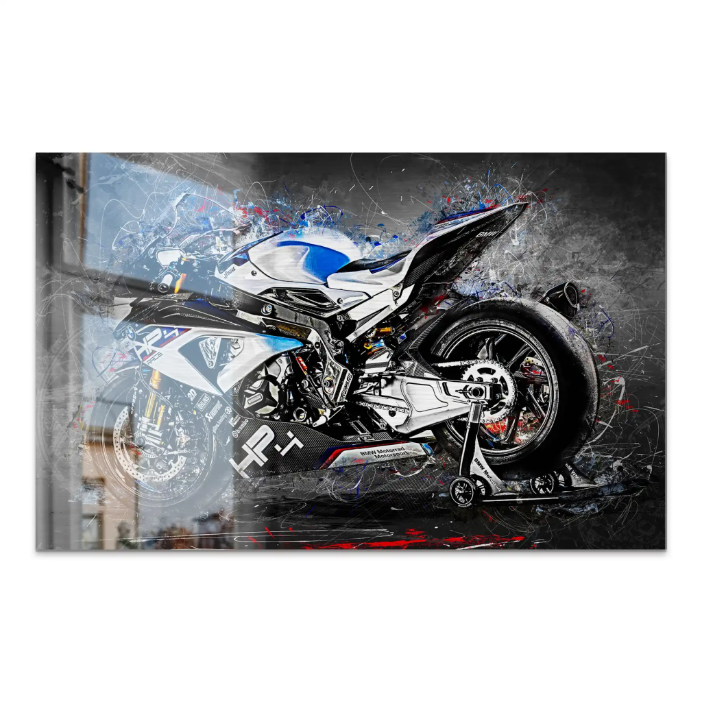 BMW HP4 Race Abstrakt Kunst AluDibond Gebürstet INGALERIE