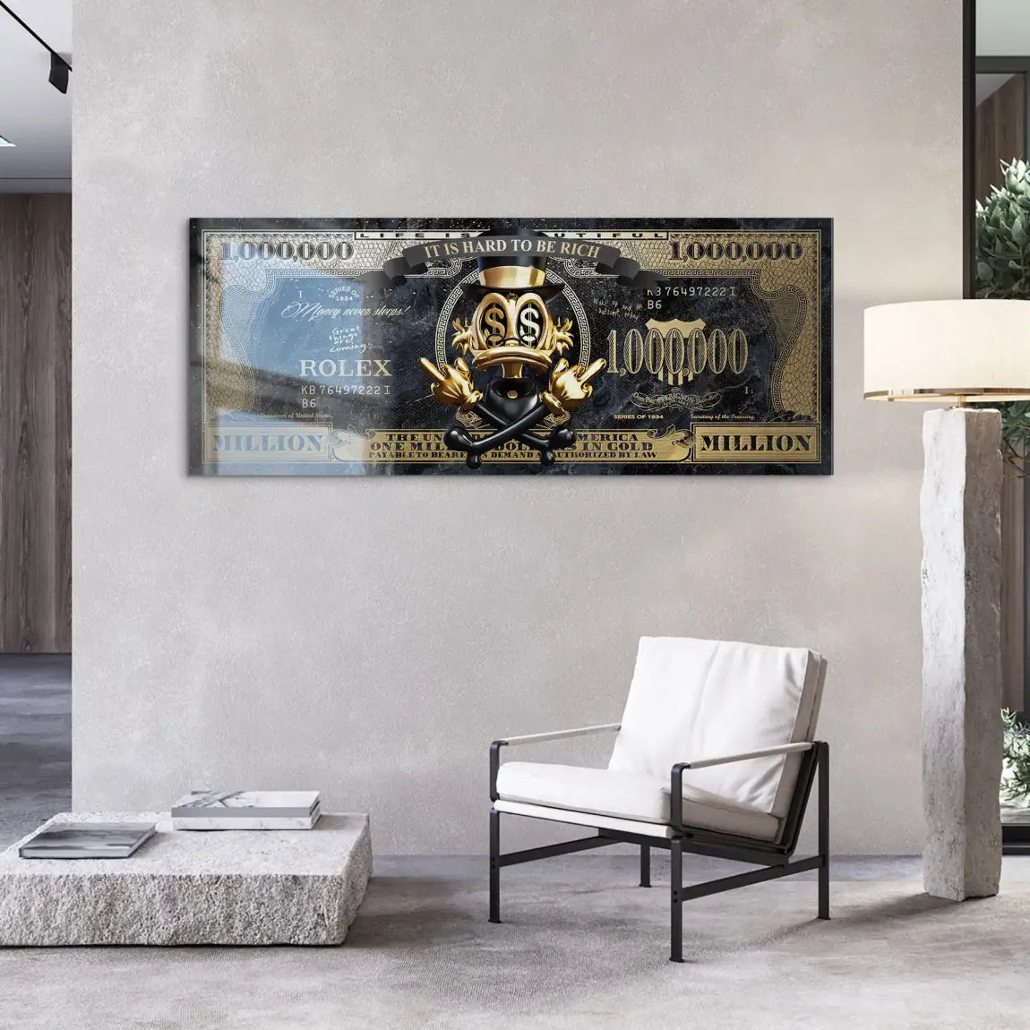 Dagobert Duck Totenkopf Dollar Alu Gebürstet INGALERIE