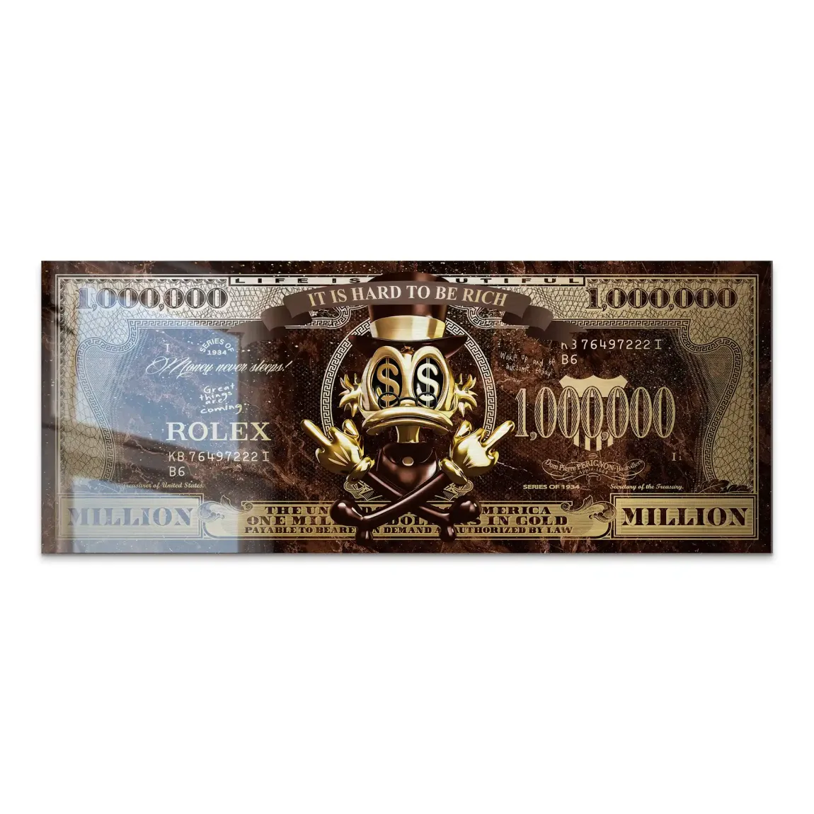 Dagobert Totenkopf Retro Dollar Alu Gebürstet INGALERIE