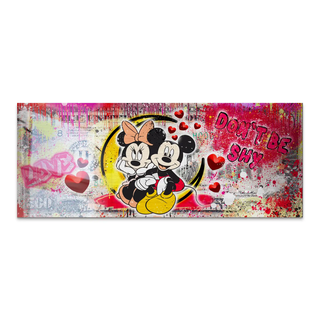 Micky Minnie Love Dollar AluDibond Gebürstet INGALERIE