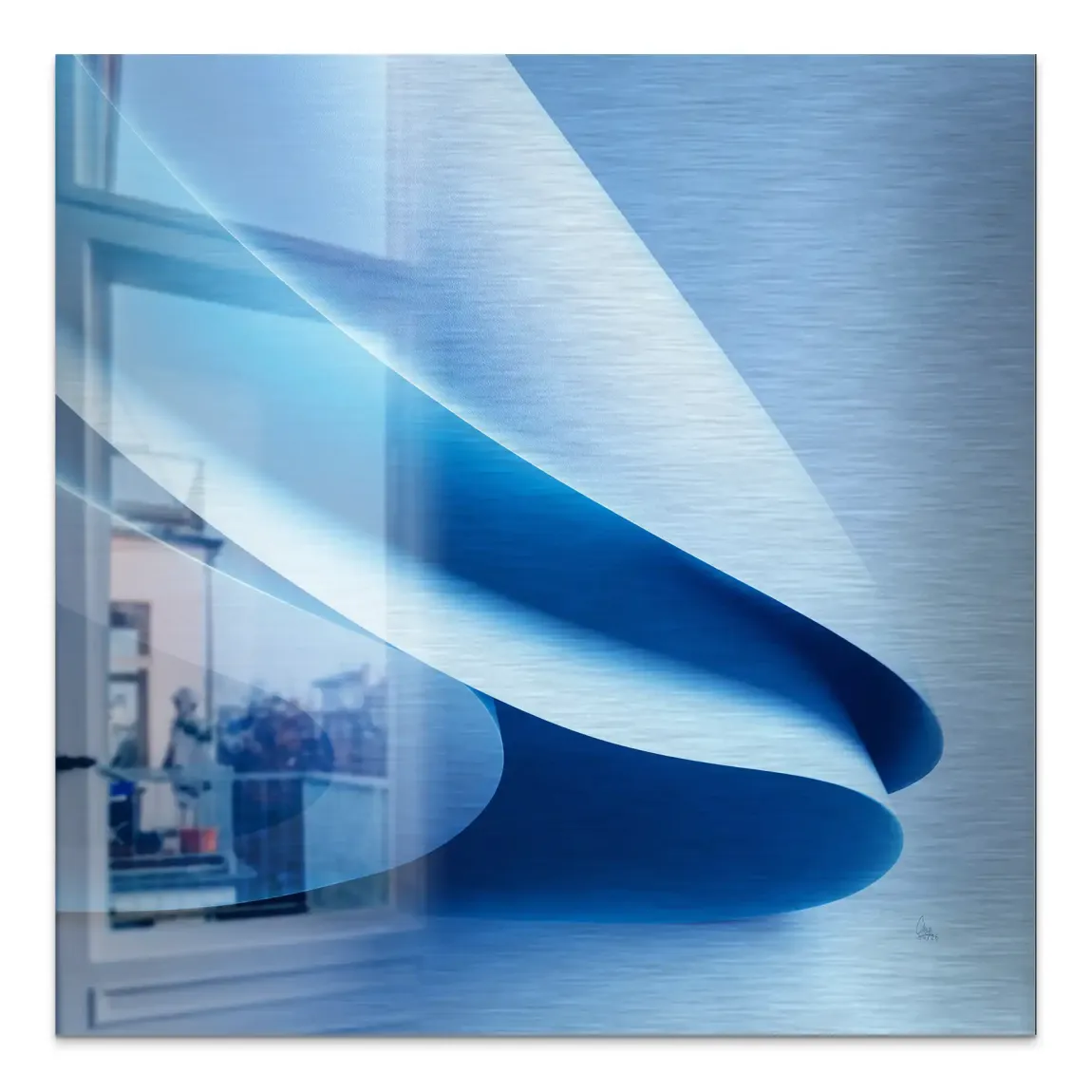 Blue Flow Aluminiumbild gebürstet