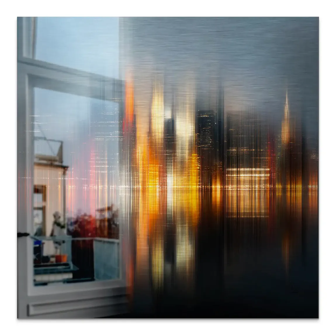 New York abstrakt Lights Alu Gebürstet Bild