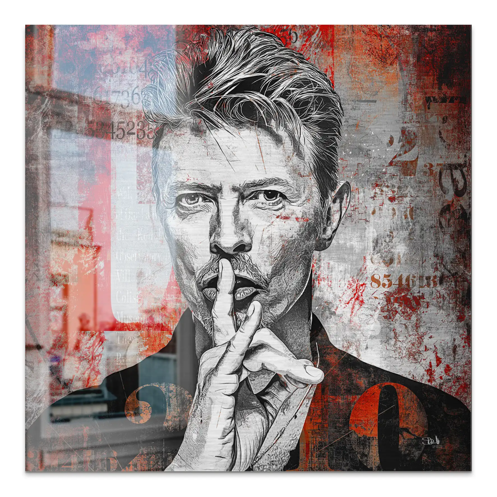 David Bowie Abstrakt Alu Gebürstet Bild INGALERIE