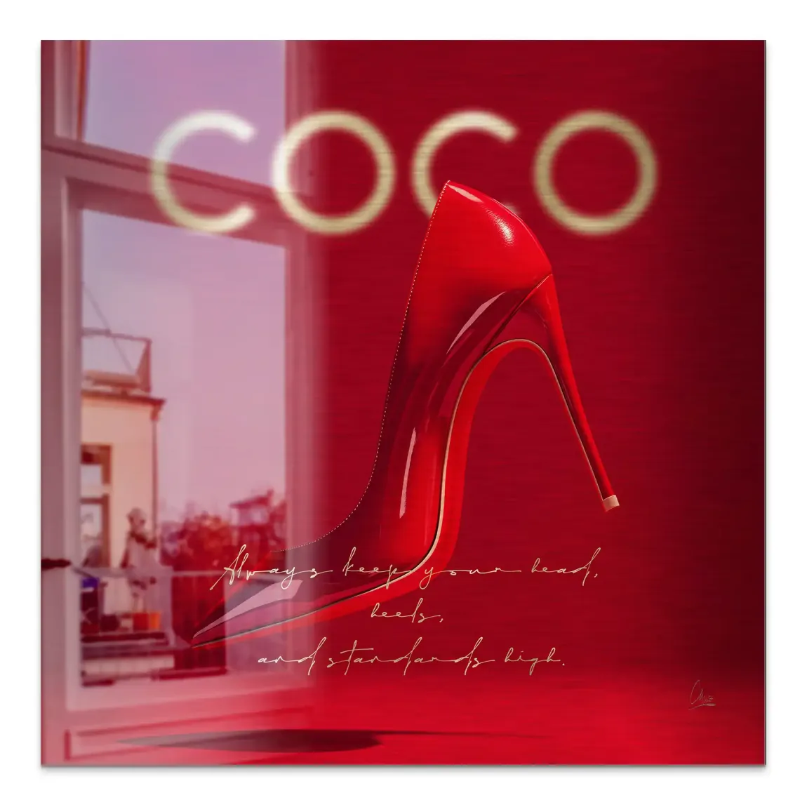 Red Coco Heels Alu Gebürstet Bild