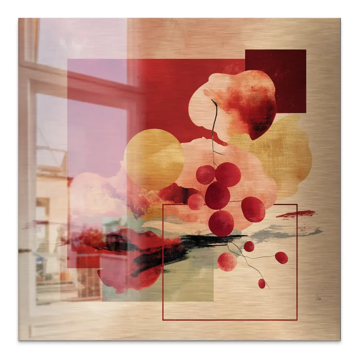 Scarlet Bloom Alu Gebürstet Bild