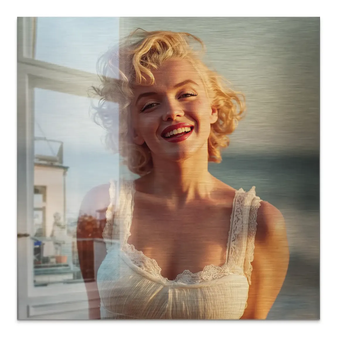 Marilyn Monroe Summer Sun Alu Gebürstet Bild