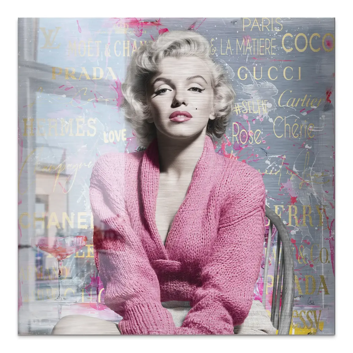 Marilyn Monroe Luxury Style Alu Gebürstet Bild