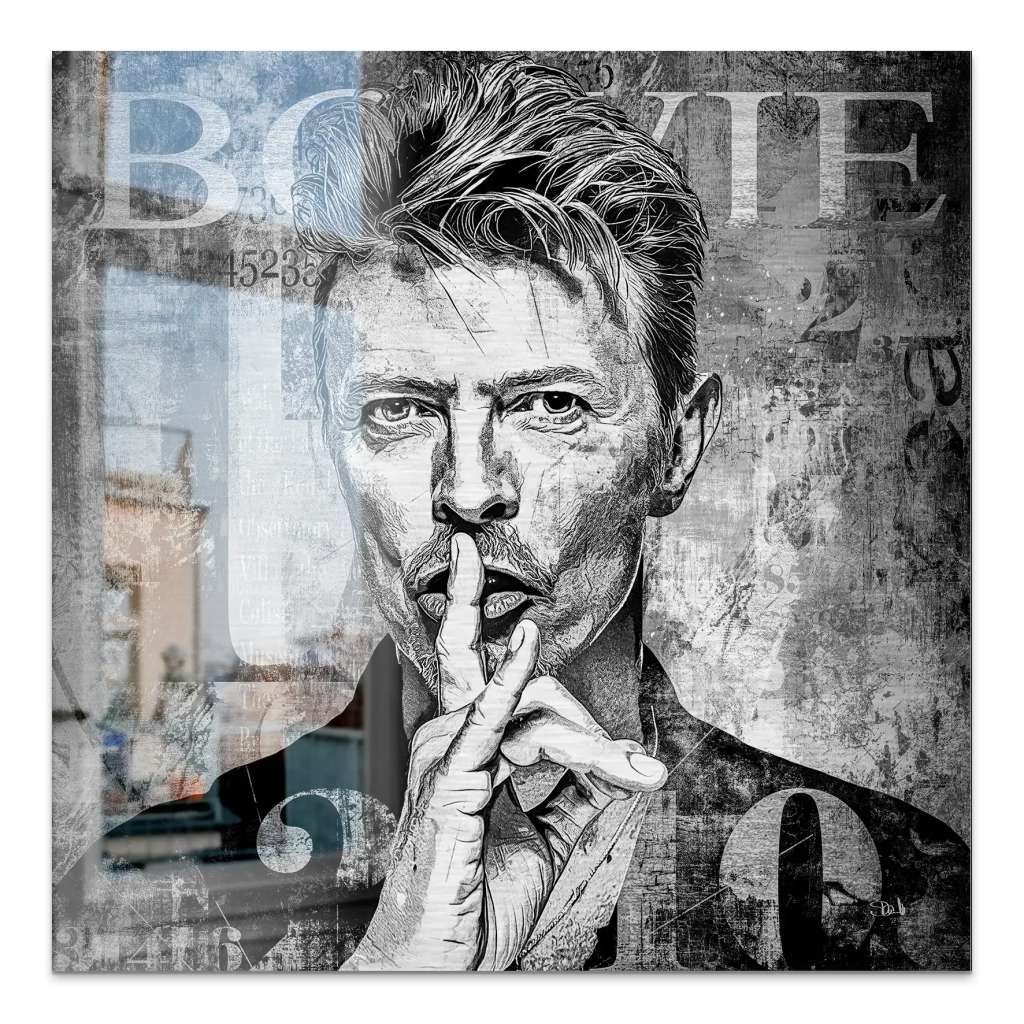 David Bowie Abstrakt Luxury Dark Style Alu Gebürstet INGALERIE