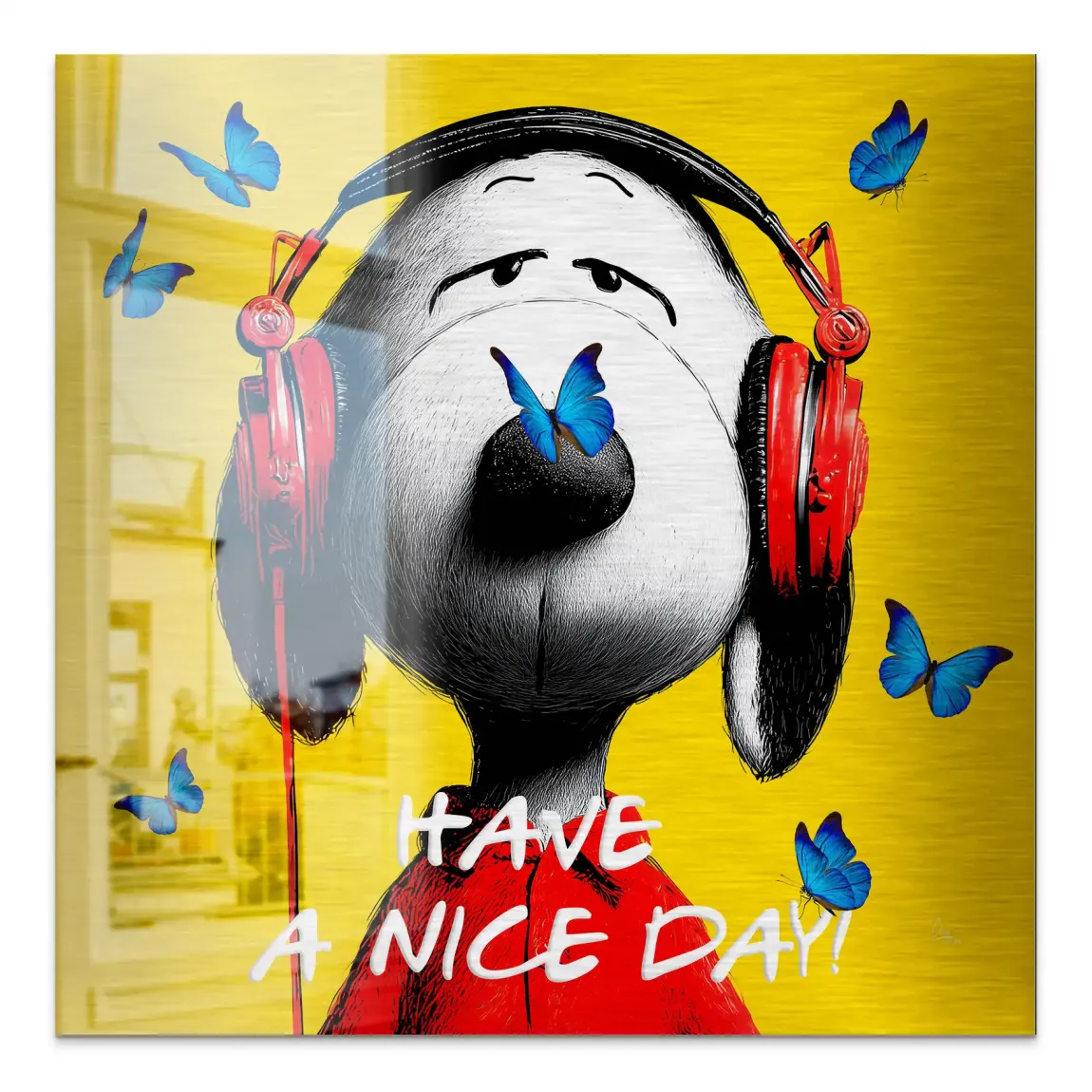 Snoopy Nice Day Aluminiumbild gebürstet