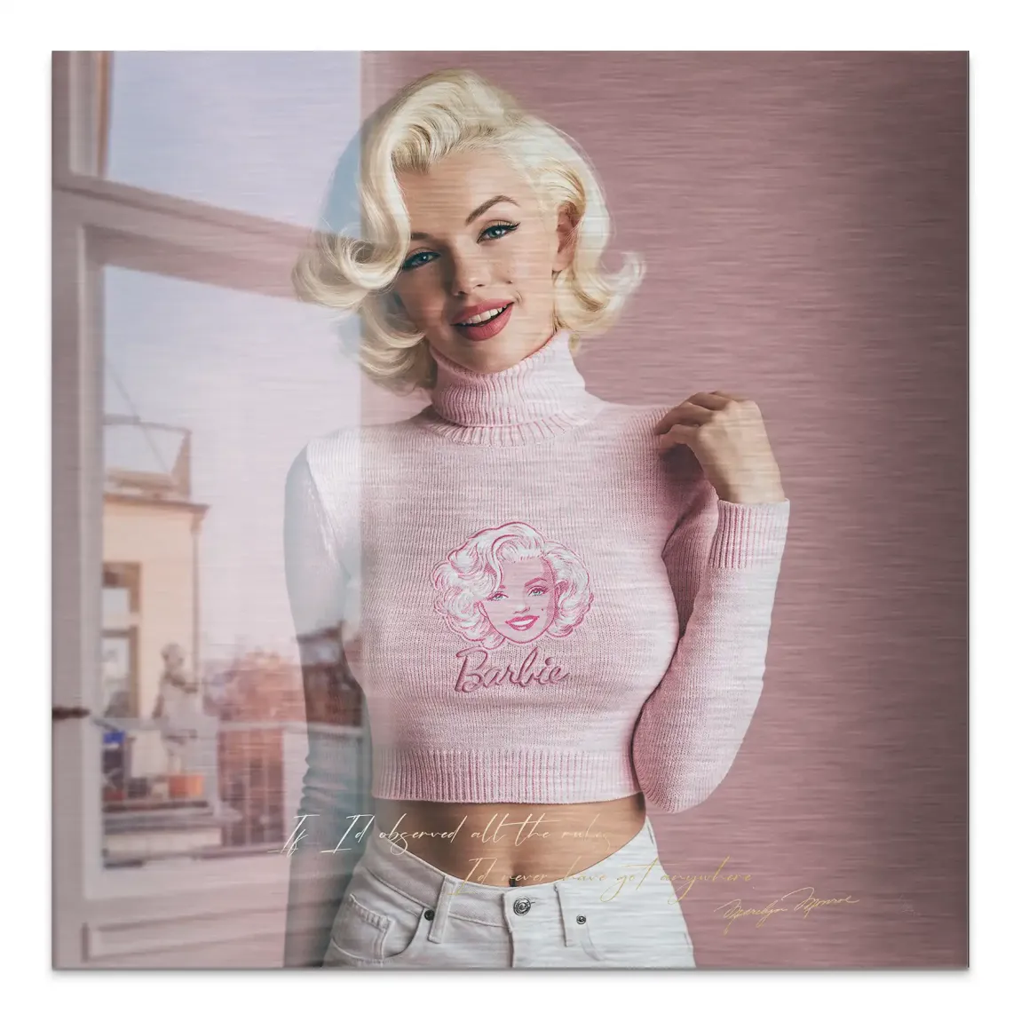 Marilyn Monroe Blush Aluminiumbild gebürstet