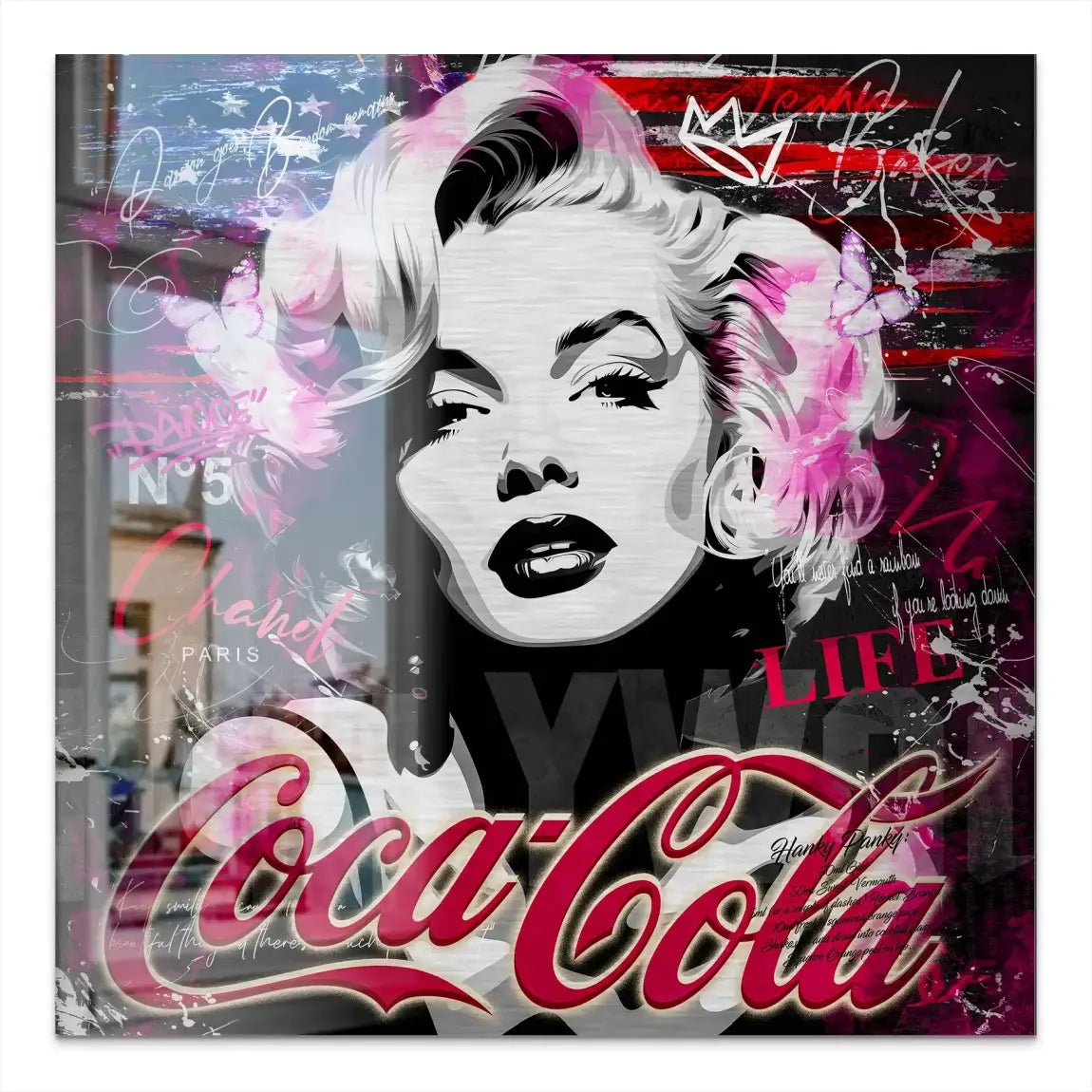 Marilyn Monroe Coke Alu Gebürstet Bild INGALERIE