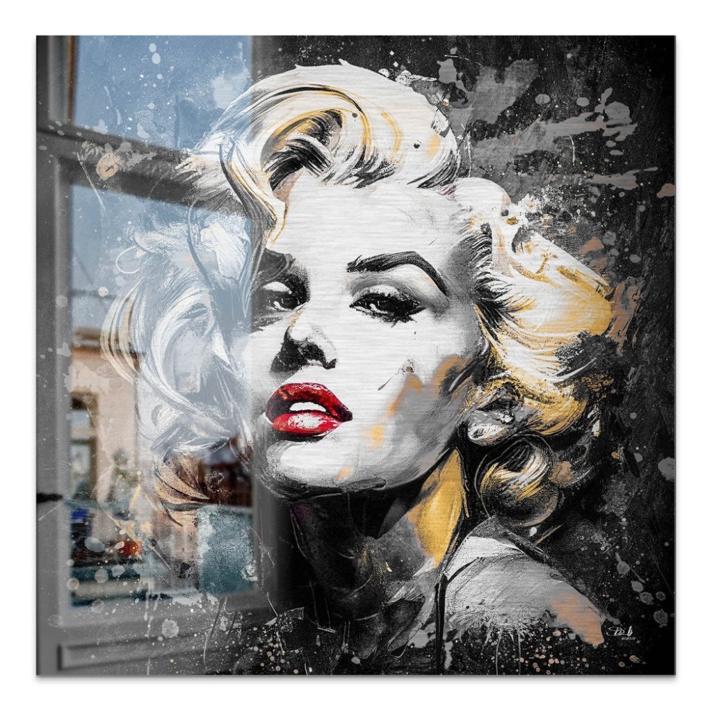 Marilyn Monroe Abstrakt Black Alu Gebürstet Bild INGALERIE