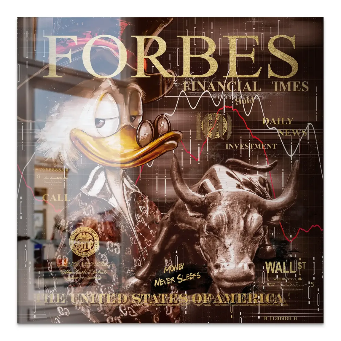 Dagobert Duck Wallstreet Vintage Alu Gebürstet Bild