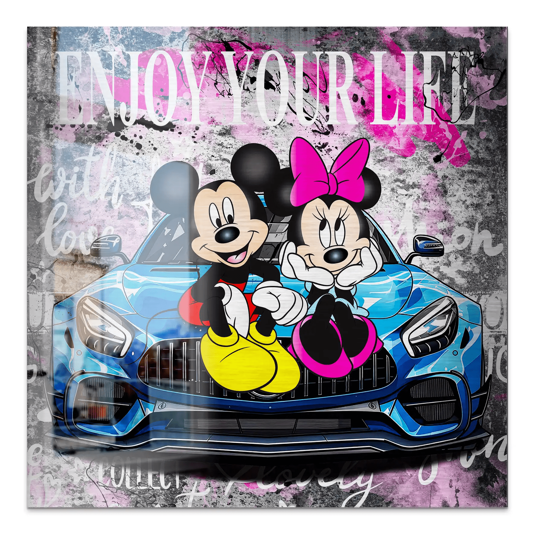 Micky & Minnie Enjoy Alu Gebürstet INGALERIE