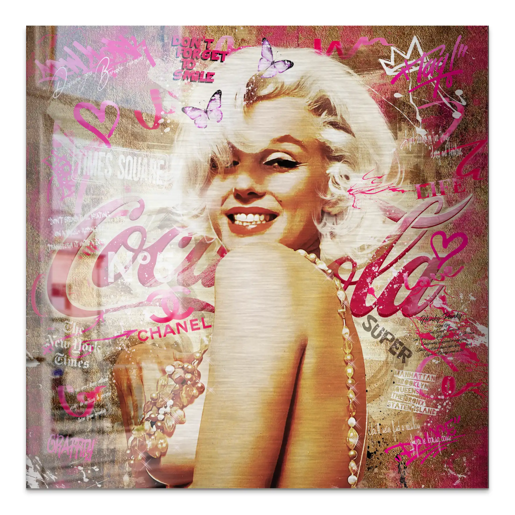 Marilyn Monroe Graffiti Style Alu Gebürstet Bild INGALERIE