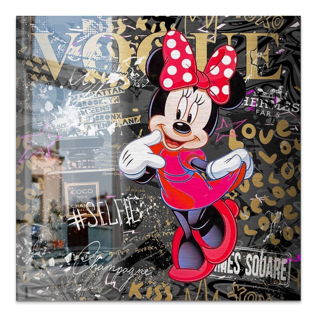 Minnie Vogue Gold Pop Art Alu Gebürstet INGALERIE