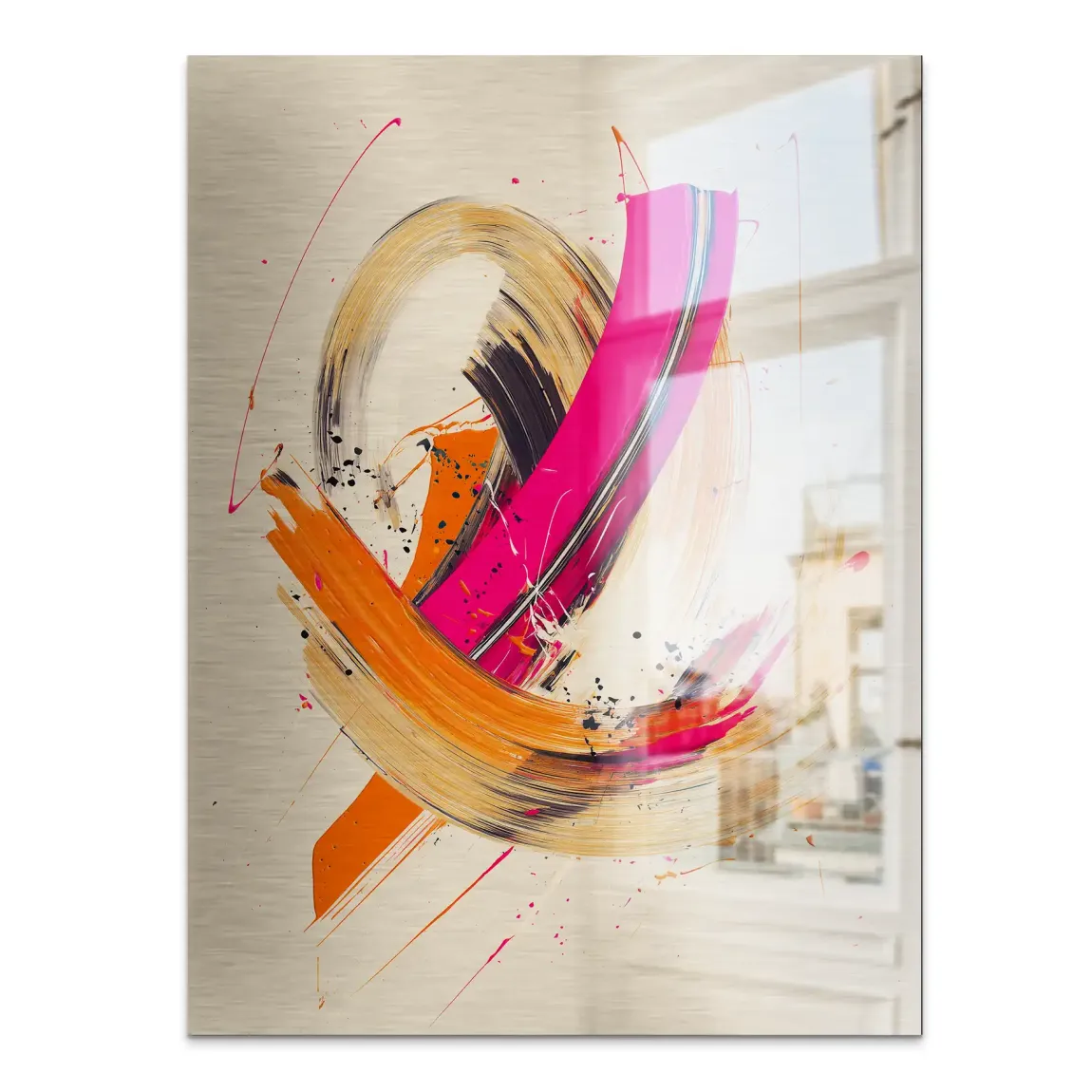 Bewegte Farbe Abstrakt Alu Gebürstet Bild