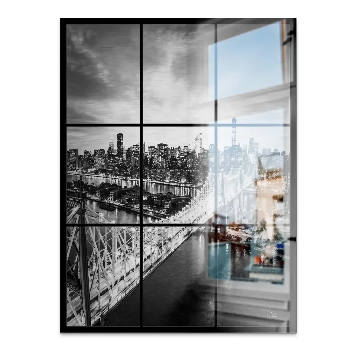 Bridge Lights New York Alu Gebürstet Bild