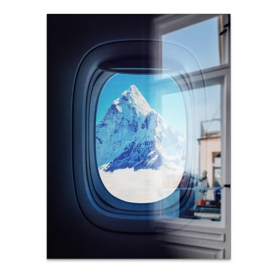 Flugzeugfenster Mount Everest Alu Gebürstet Bild