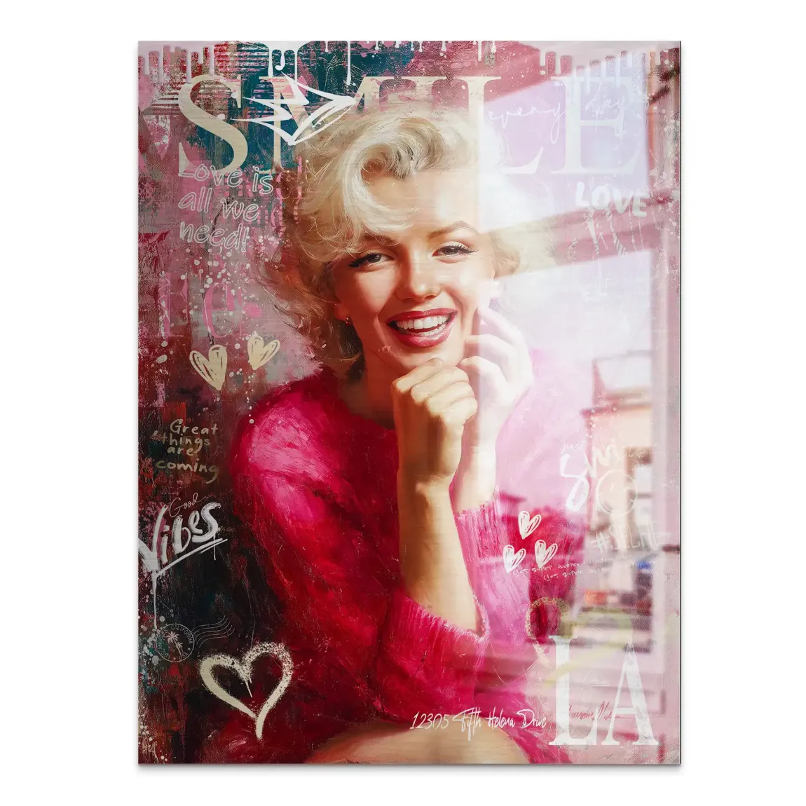 Smile in Pink Aludibond Gebürstet Bild INGALERIE