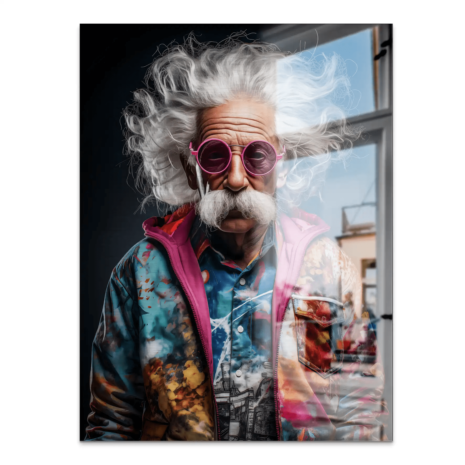 Einstein Hipster Style Aludibond Gebürstet INGALERIE