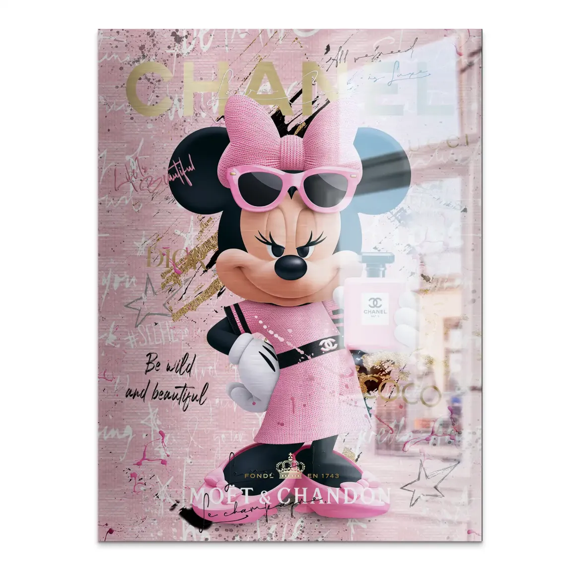 Minnie Maus Rosé Coco Aluminiumbild gebürstet