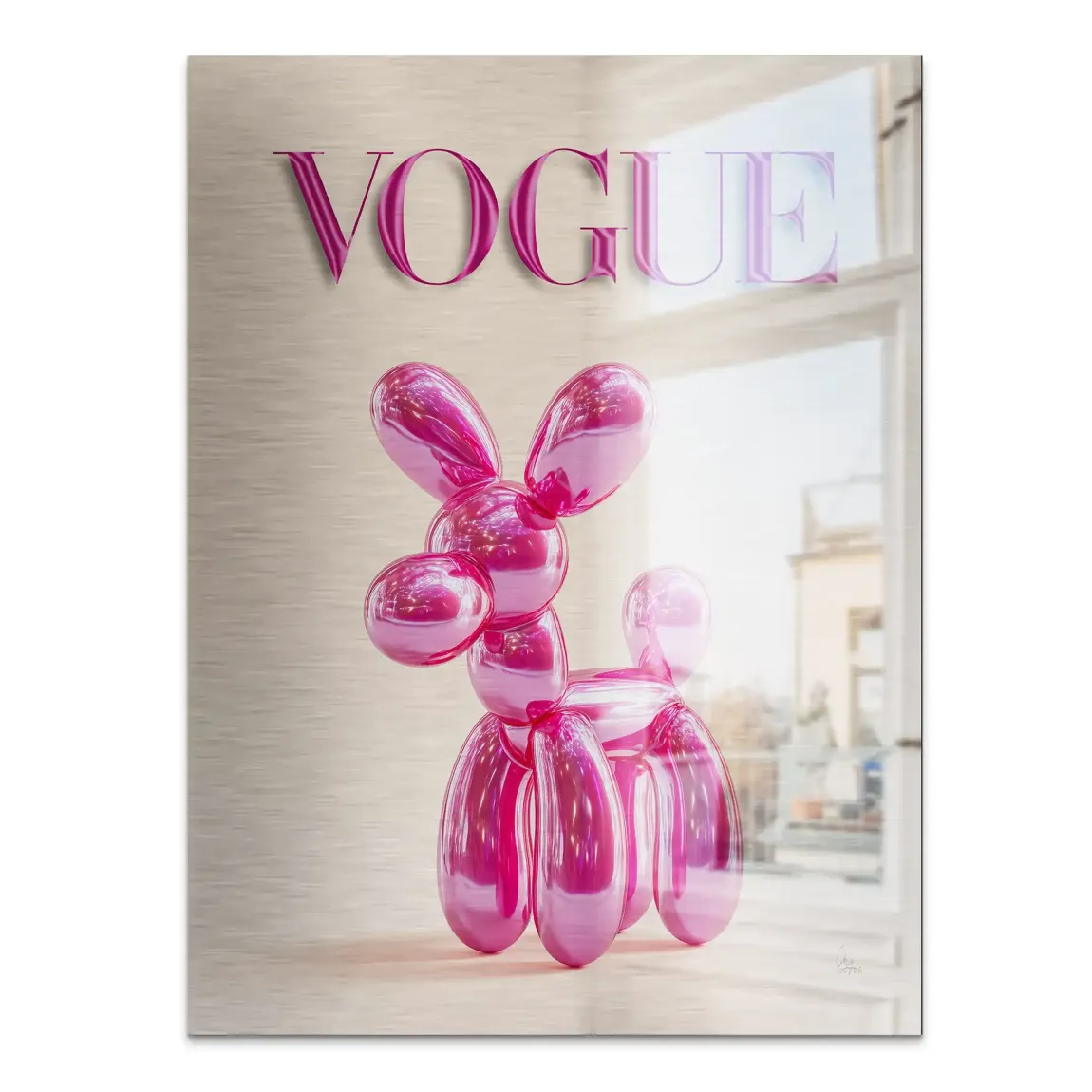 Vogue Hund Aluminiumbild gebürstet