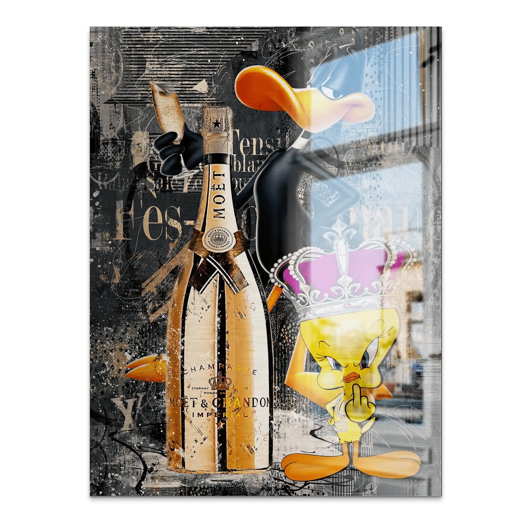 Duffy & Tweety Champagner Pop Art Aludibond Gebürstet INGALERIE