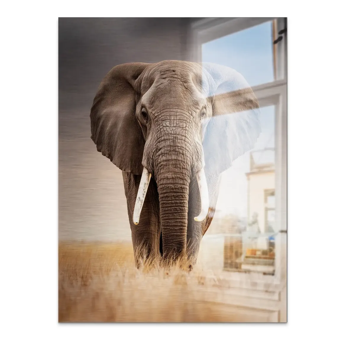 Savanne Elefant Aluminiumbild gebürstet