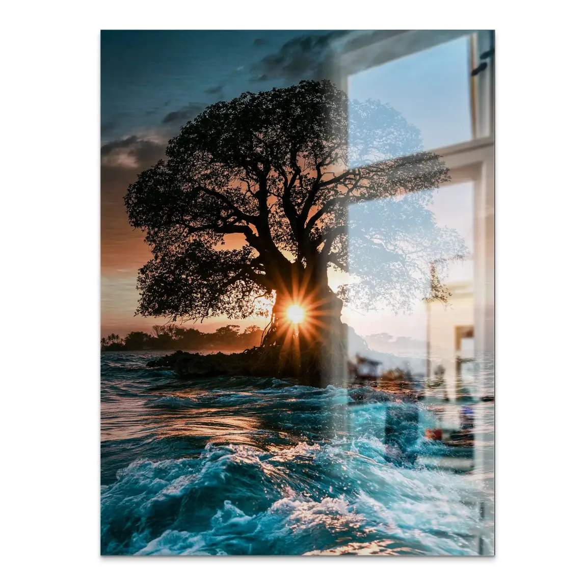 Sonnenbaum Aluminiumbild gebürstet