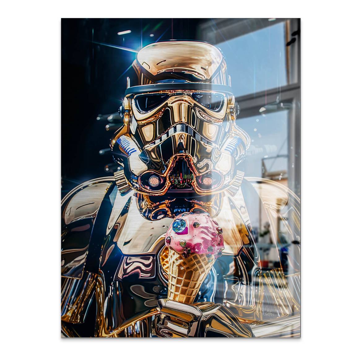 Stormtrooper Gold Aluminiumbild gebürstet