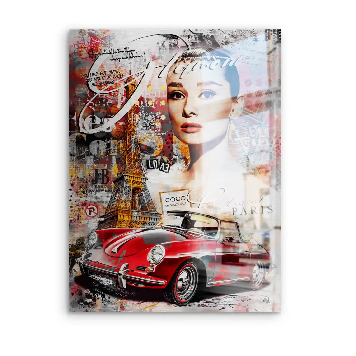 Audrey Porsche Pop Art Aludibond Gebürstet INGALERIE