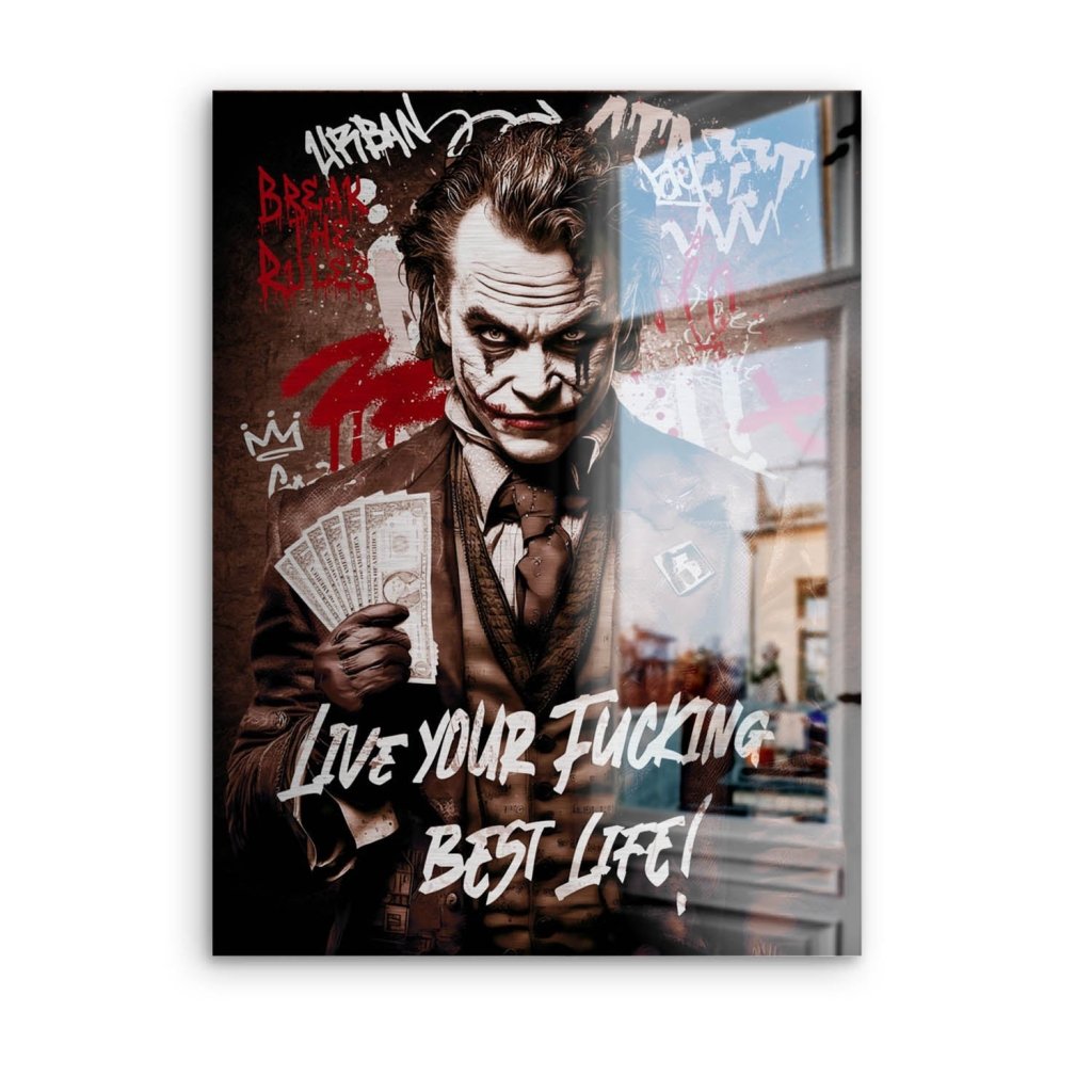 Joker Best Life Retro Style Aludibond Brush Bild INGALERIE