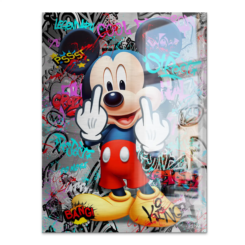 Micky Street Art Style Alu Gebürstet INGALERIE