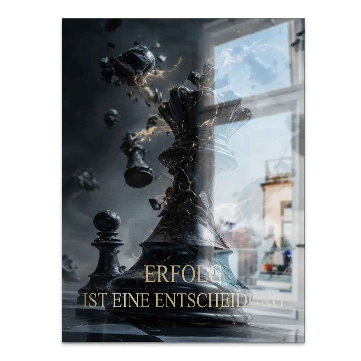 Schwarze Entscheidung Alu Gebürstet Bild