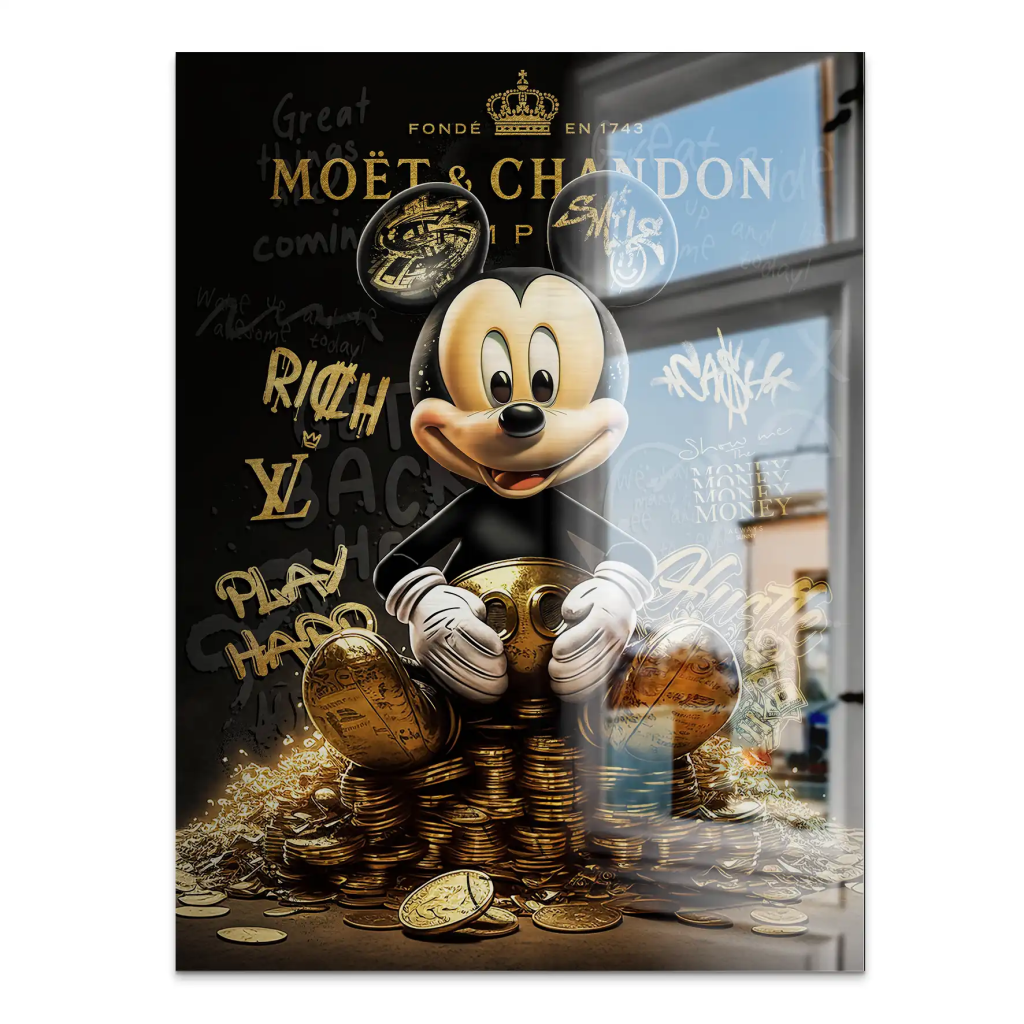 Micky Gold Motivation Pop Art Alu Gebürstet INGALERIE