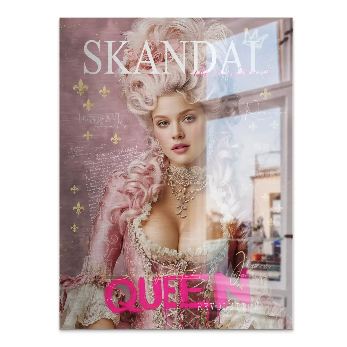 Marie Antoinette Skandal Pop Art Alu Gebürstet Bild