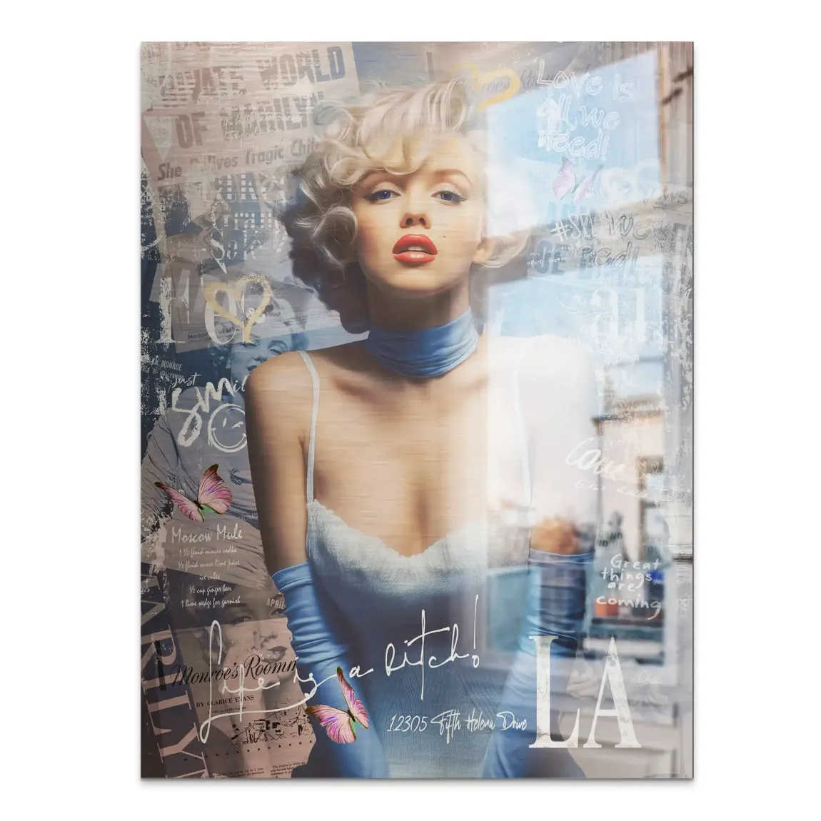 Marilyn Monroe Velvet Allure Aludibond Gebürstet