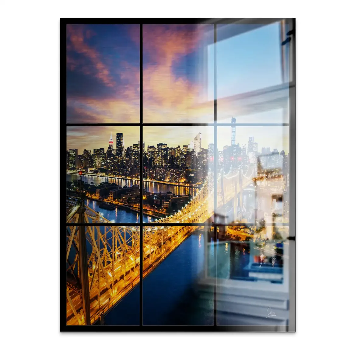 City Lights Manhattan Alu Gebürstet Bild