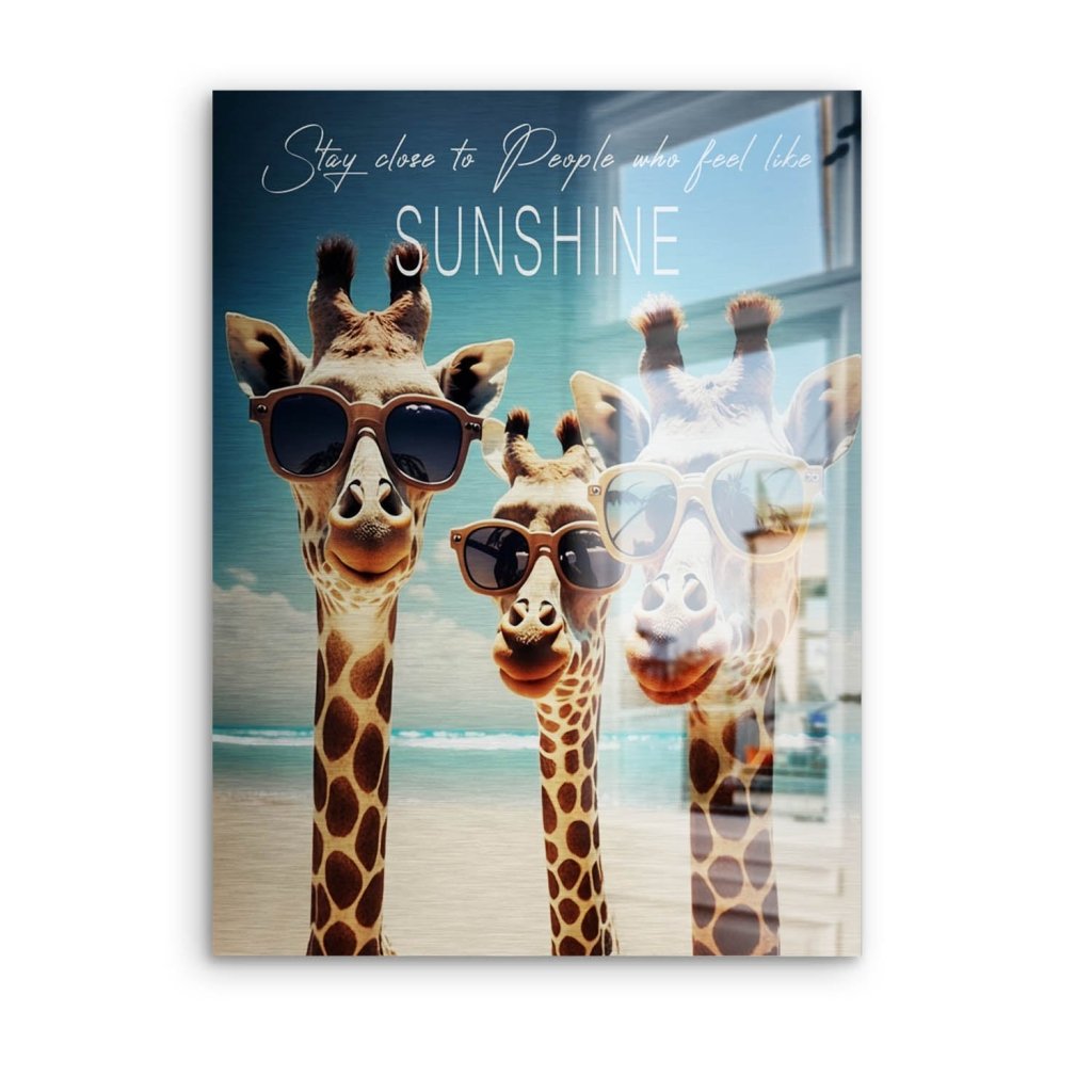 Giraffe Sunshine Aludibond Brush Bild INGALERIE