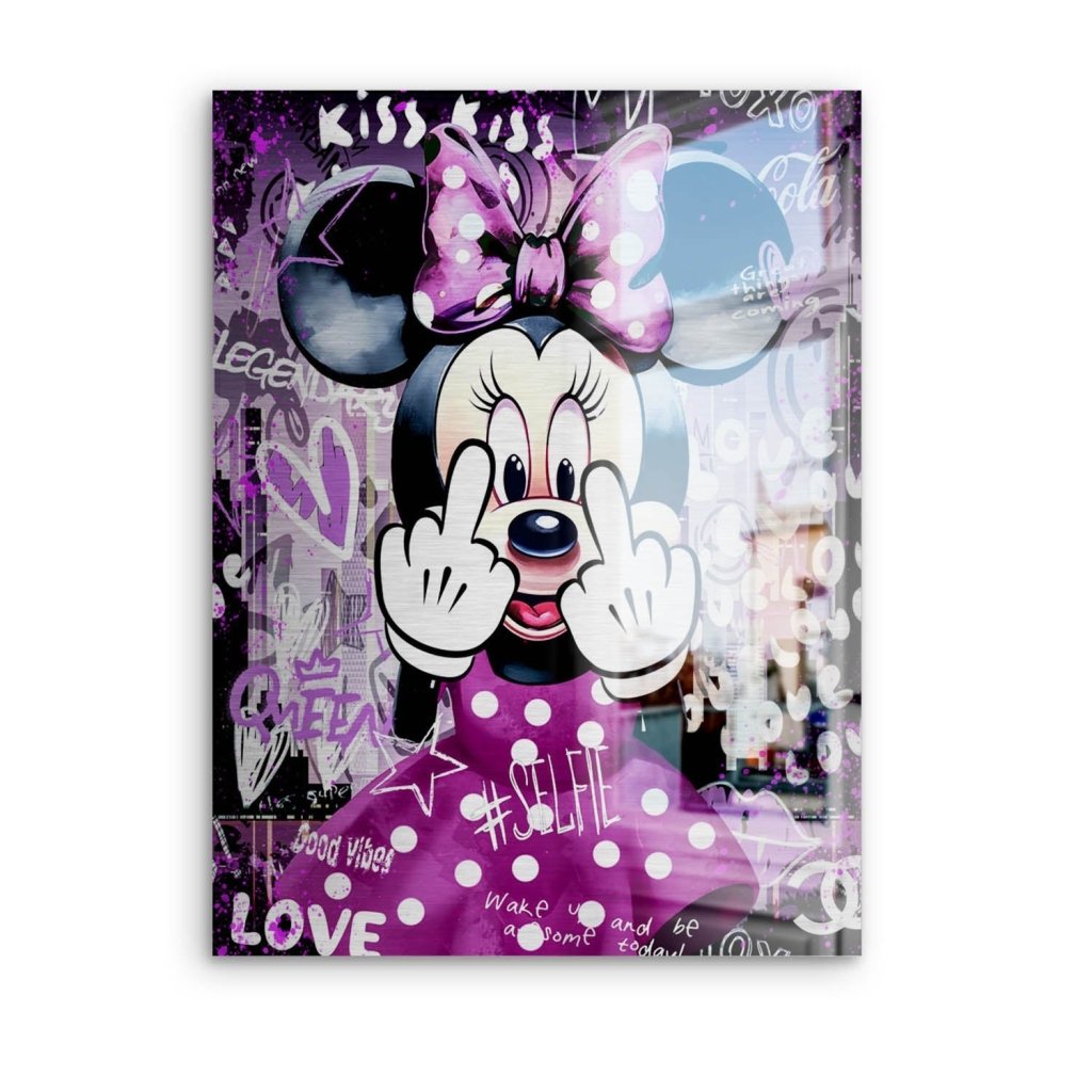 Bad Minnie Pop Art Alu Gebürstet Bild INGALERIE