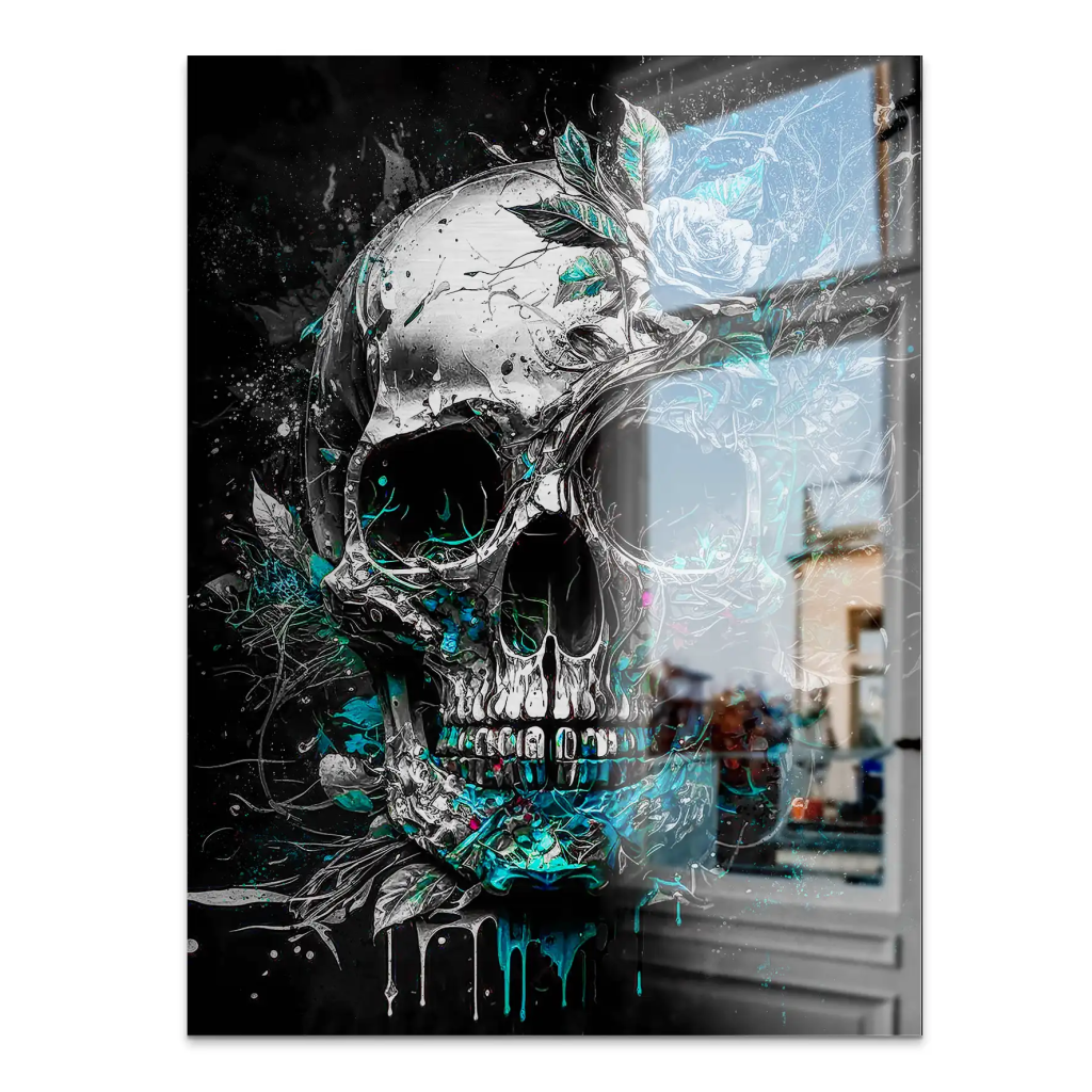 Totenkopf Silver Style Aludibond Gebürstet INGALERIE