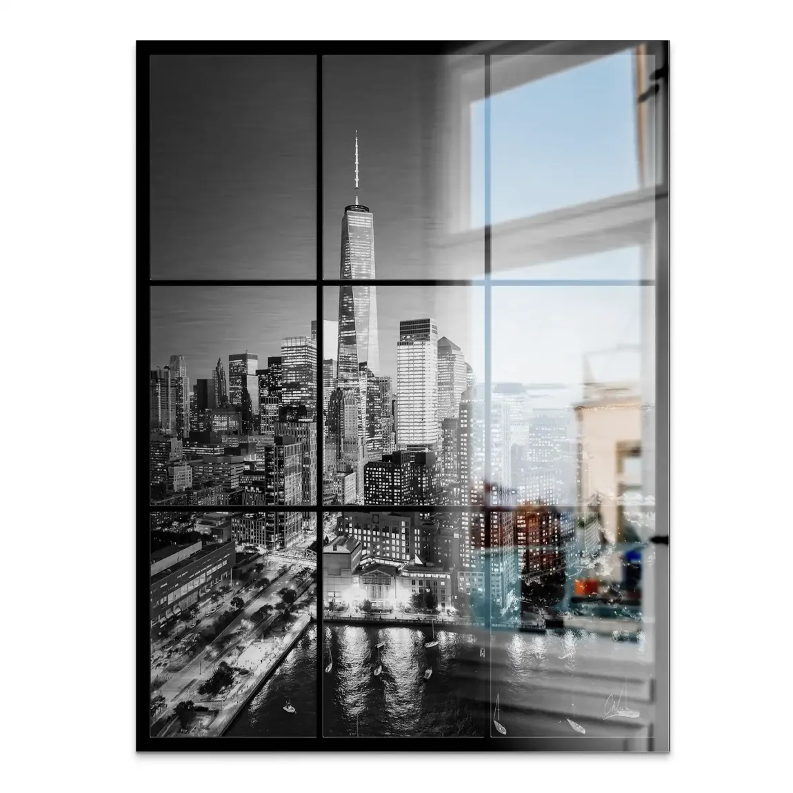 City Lights New York Alu Gebürstet Bild