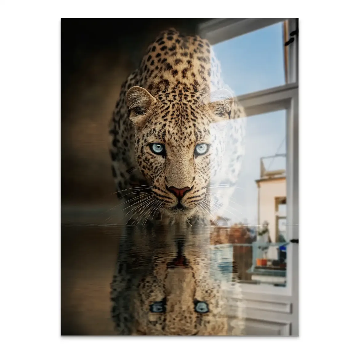 Silent Leopard Alu Gebürstet Bild