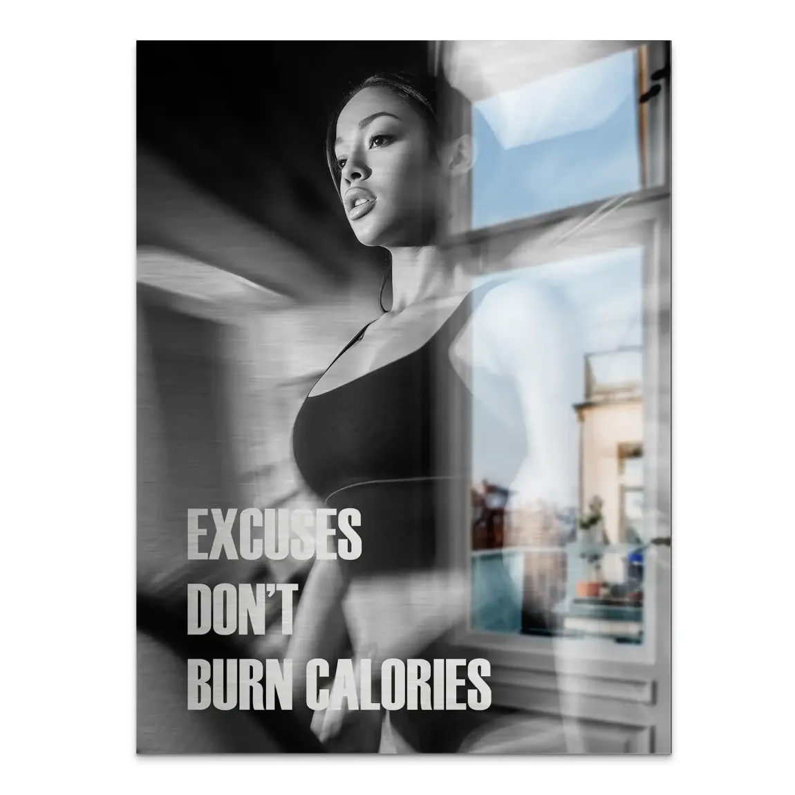 Burn Calories Fitness Alu Gebürstet Bild