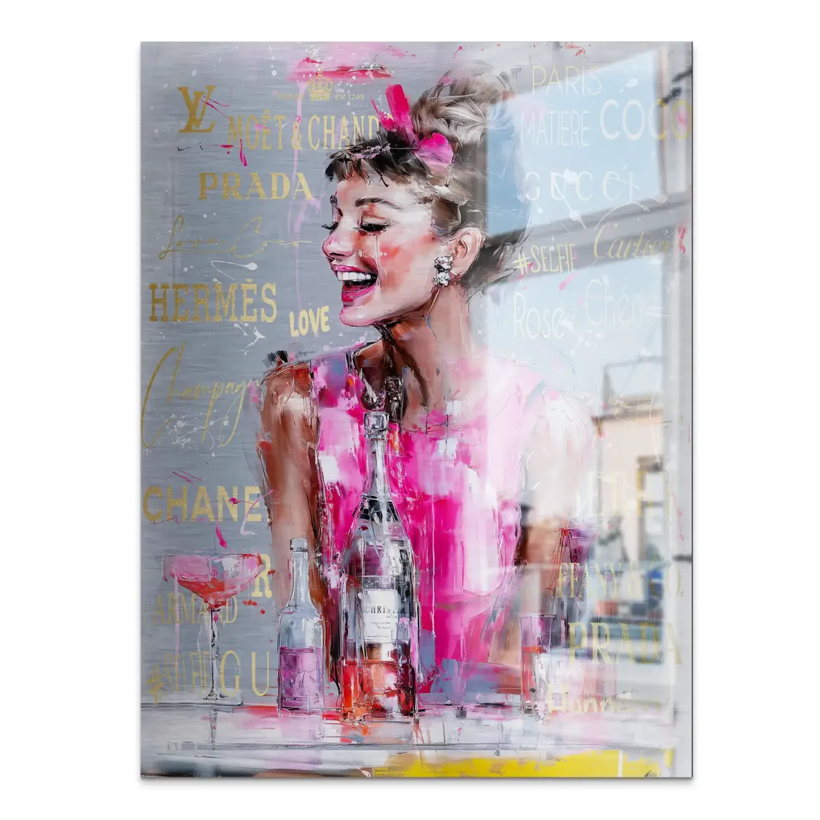 Audrey Pop Couture Alu Gebürstet Bild