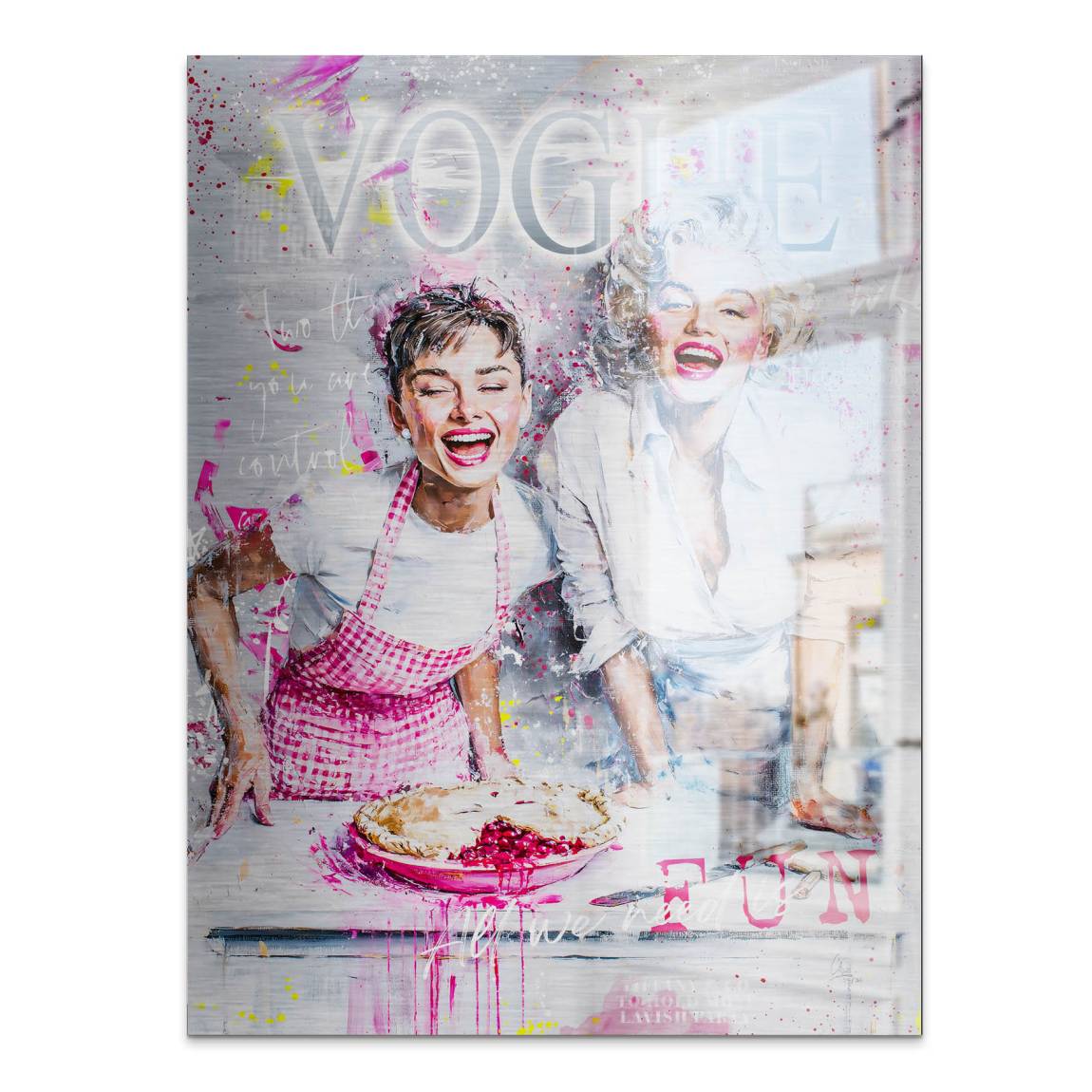 Audrey Marilyn Vogue Aluminiumbild gebürstet